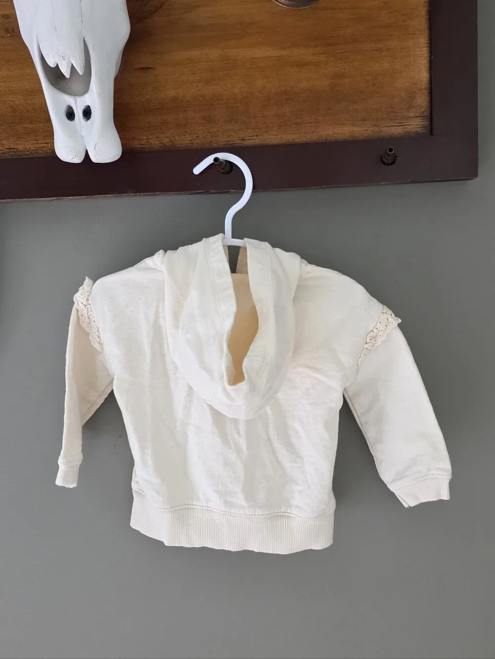 Carters Baby Girl Off White Cream Zip up Jacket 6m